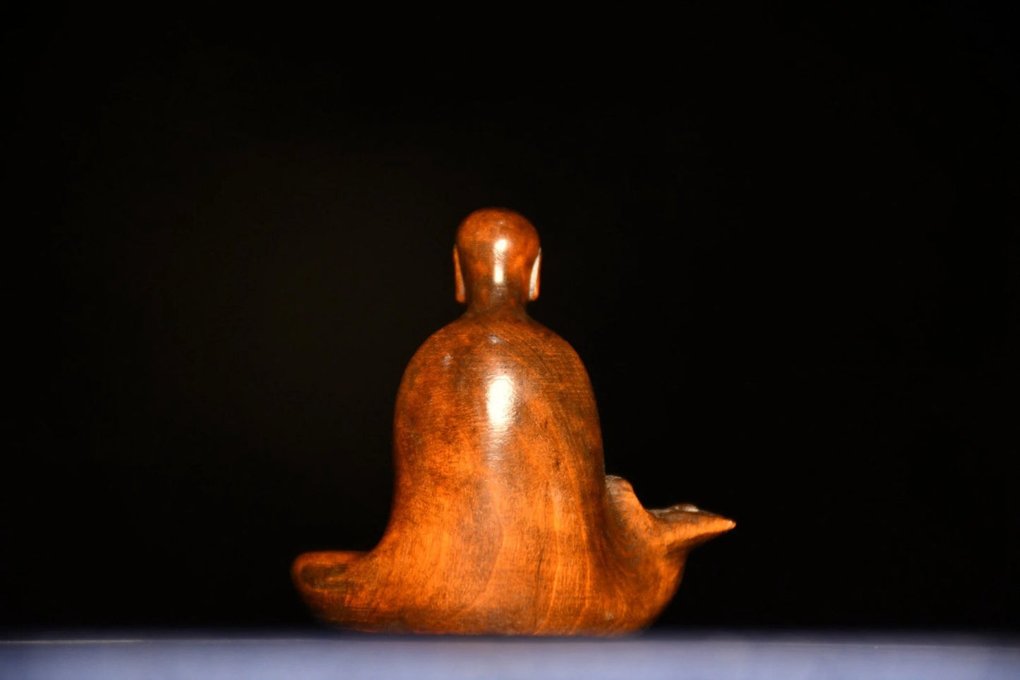 Collection of Chinese antiques pure hand-carved old collection of fine boxwood enlightenment.