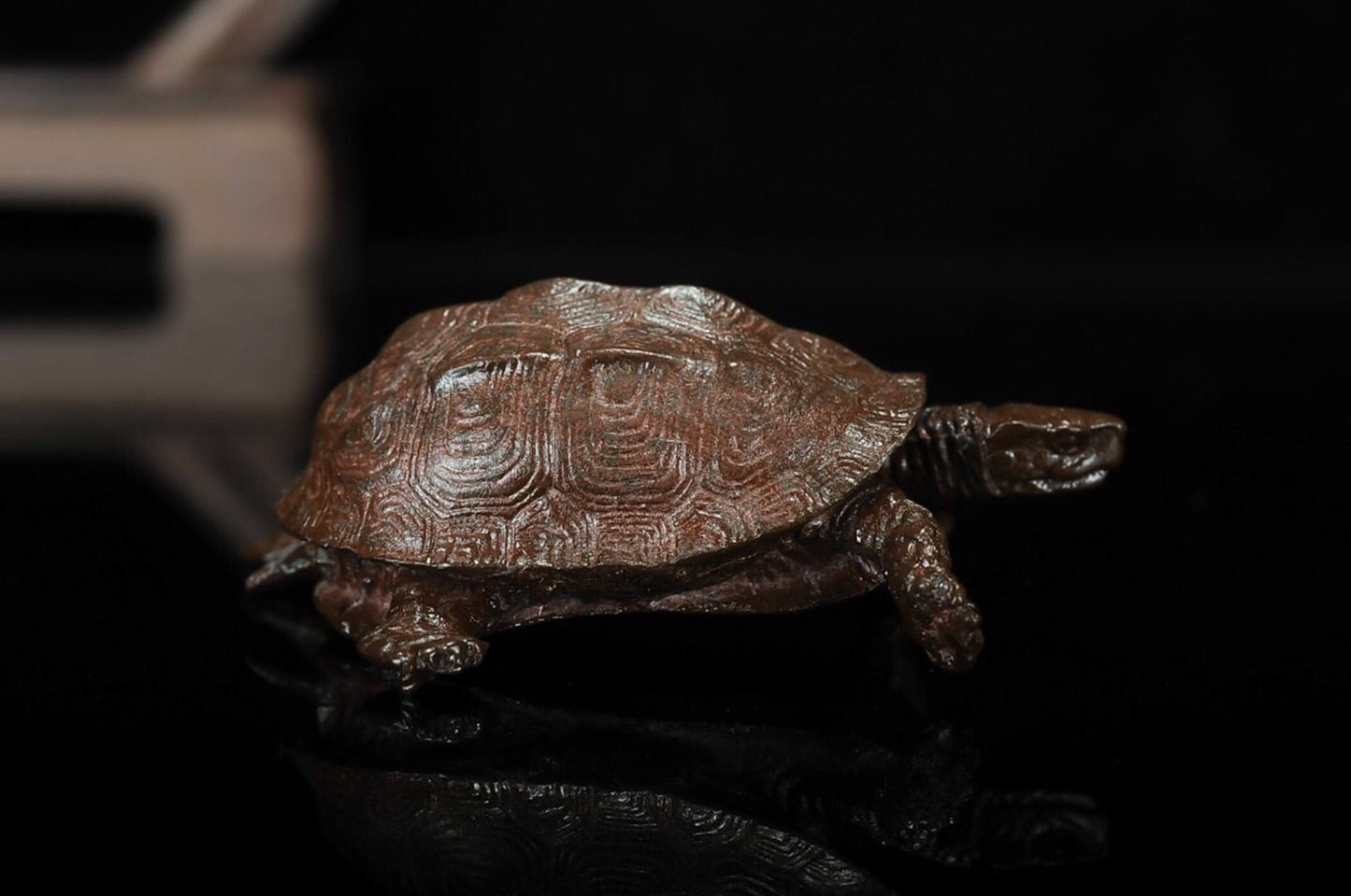 Turtle small ornaments head and tail can be active old turtle hand to a tea ceremony tea art bronze antique