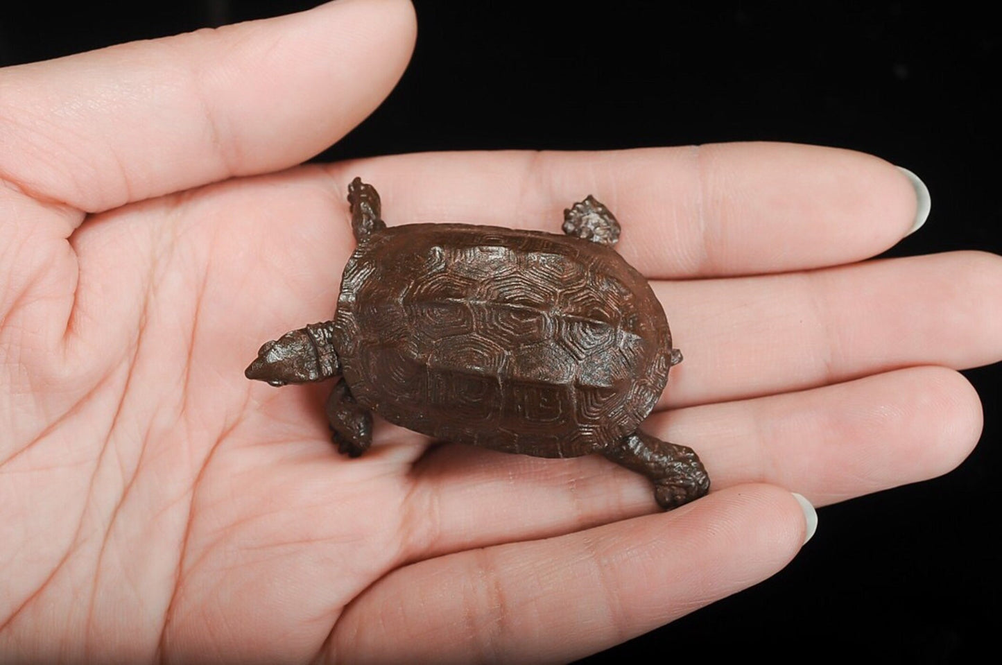 Turtle small ornaments head and tail can be active old turtle hand to a tea ceremony tea art bronze antique
