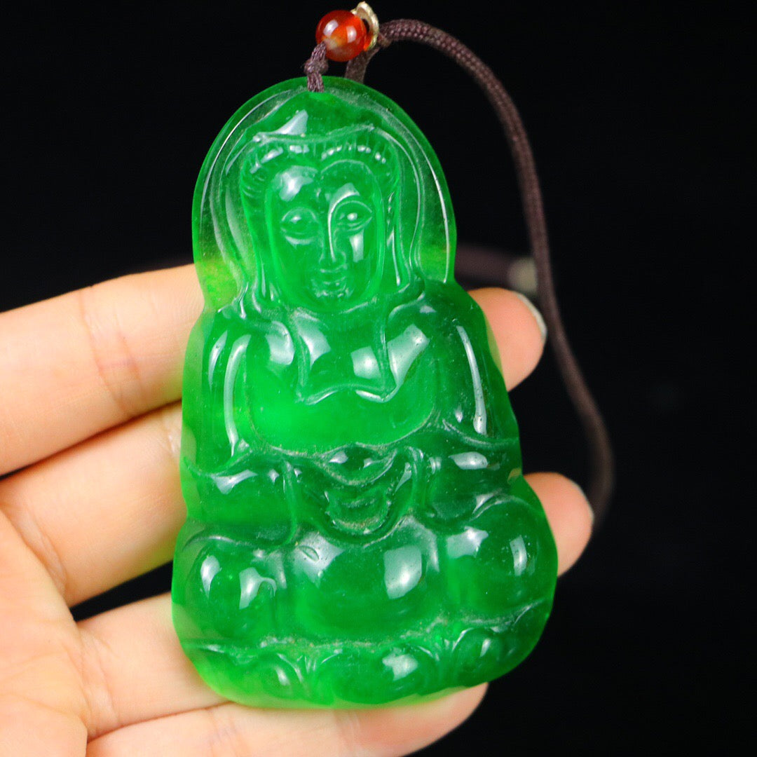 Chinese Antique Perfect High Ice Precision Carving 【 Guanyin Brand 】