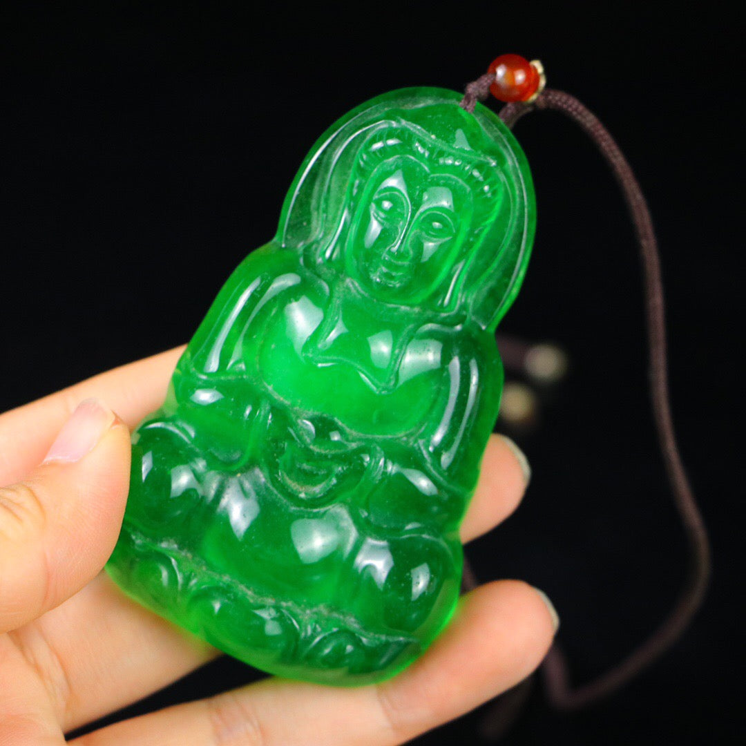 Chinese Antique Perfect High Ice Precision Carving 【 Guanyin Brand 】