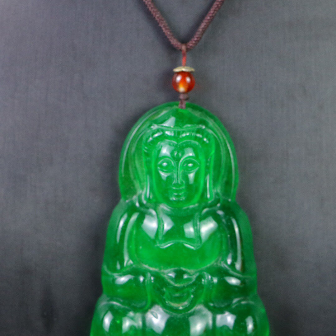 Chinese Antique Perfect High Ice Precision Carving 【 Guanyin Brand 】