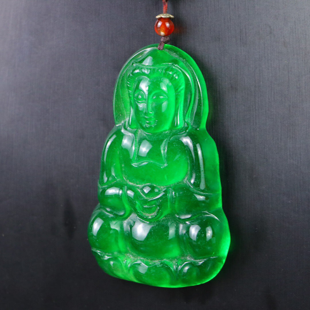Chinese Antique Perfect High Ice Precision Carving 【 Guanyin Brand 】