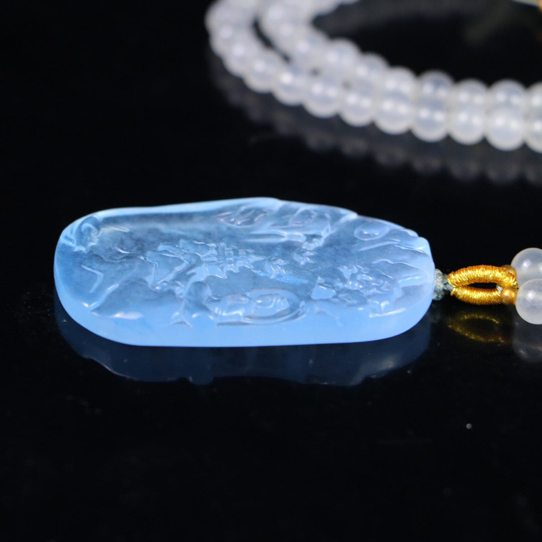 Chinese Antique Perfect High Ice Precision Carving [Landscape Brand]
