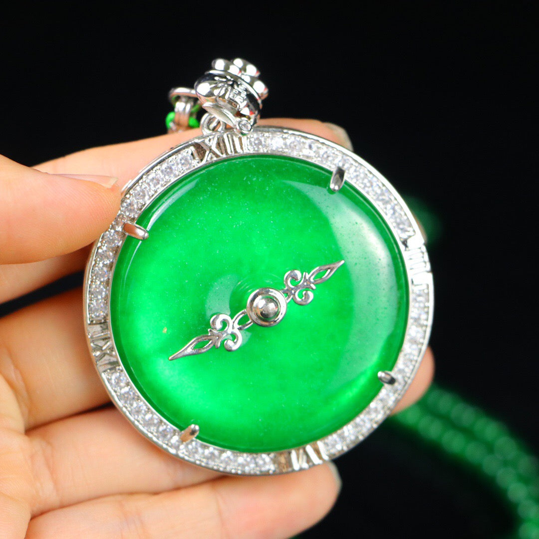 Chinese Antique Perfect High Ice Precision Carving [Ping An Buckle]