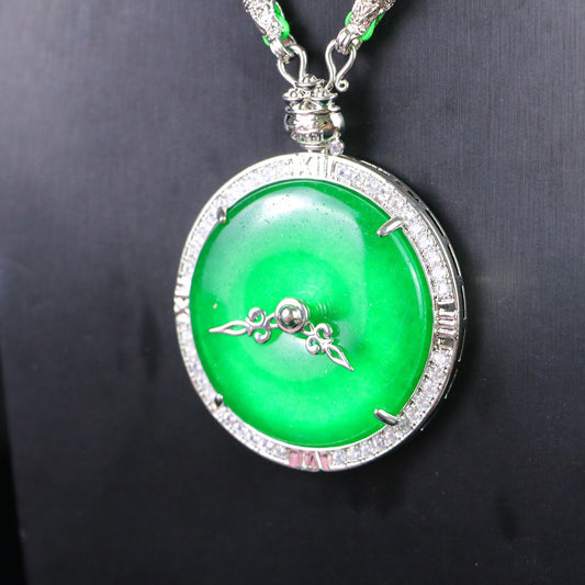 Chinese Antique Perfect High Ice Precision Carving [Ping An Buckle]