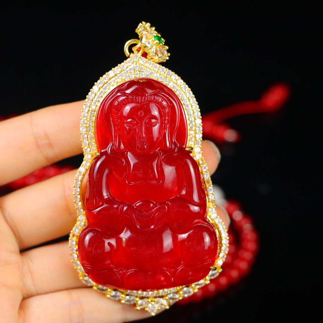 Chinese Antique Perfect High Ice Precision Carving 【 Guanyin Brand 】