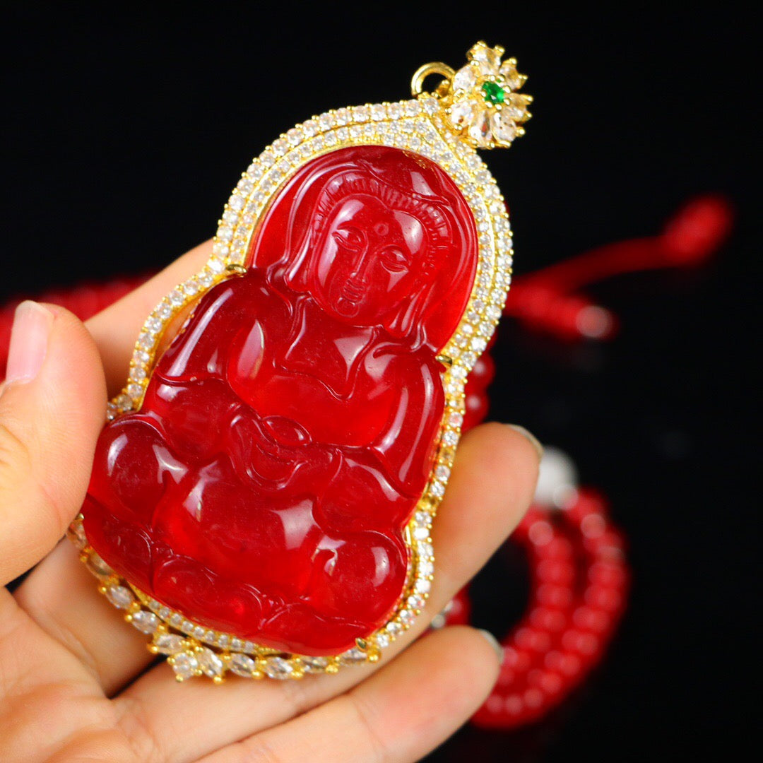 Chinese Antique Perfect High Ice Precision Carving 【 Guanyin Brand 】