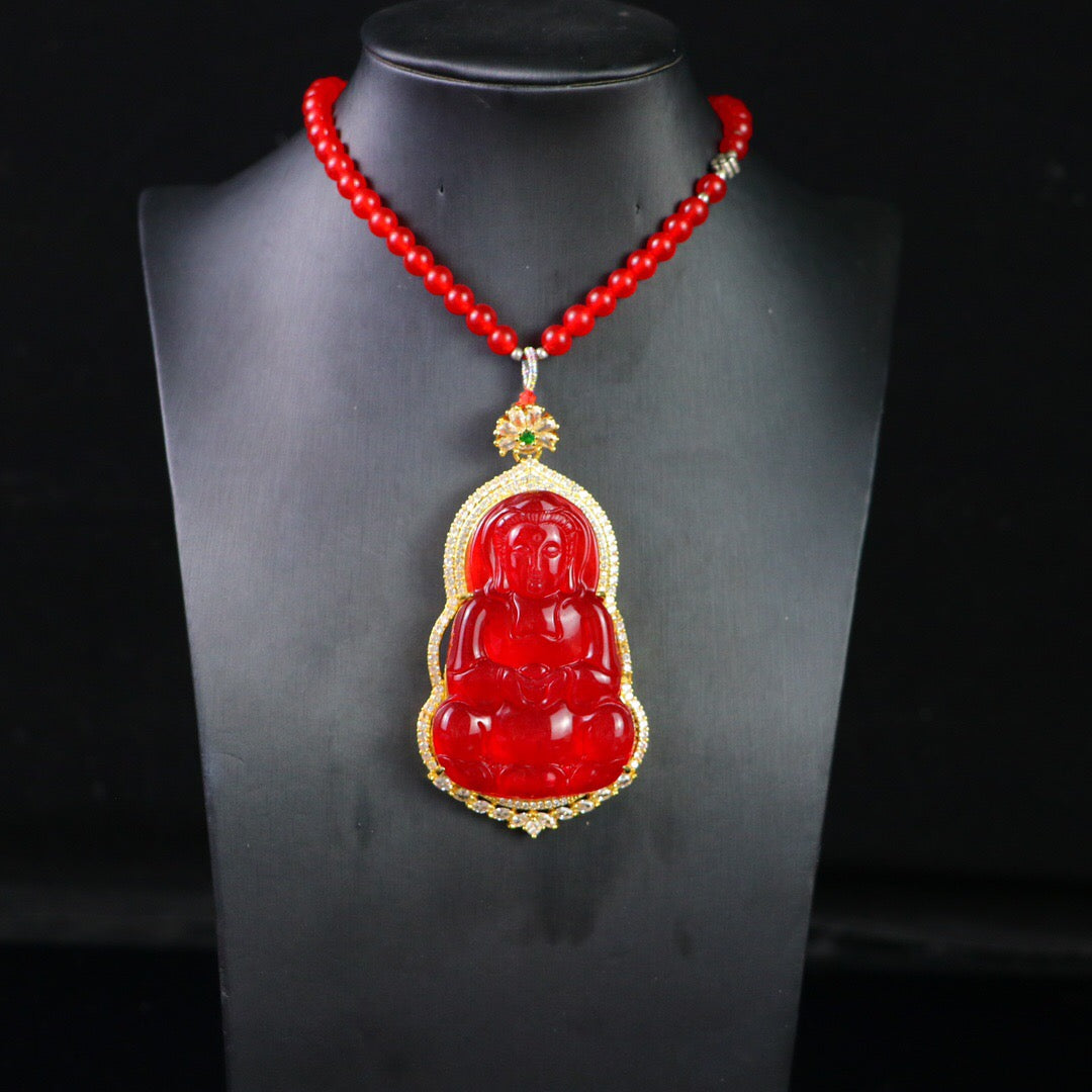 Chinese Antique Perfect High Ice Precision Carving 【 Guanyin Brand 】