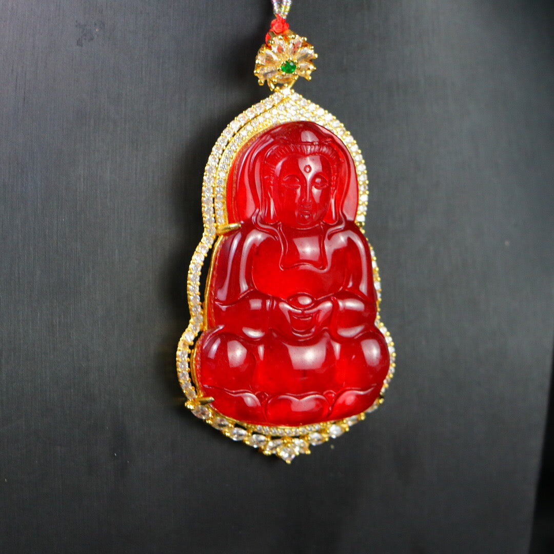 Chinese Antique Perfect High Ice Precision Carving 【 Guanyin Brand 】