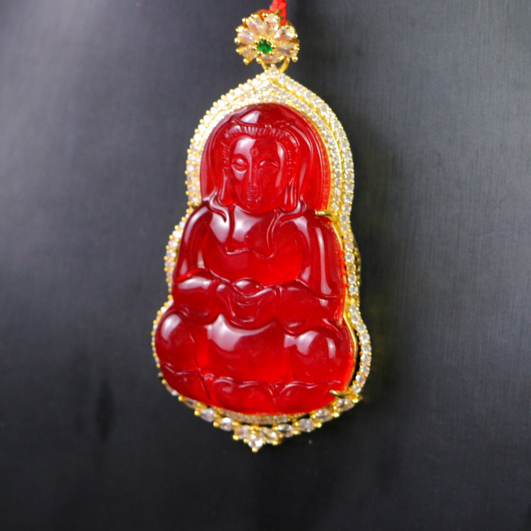 Chinese Antique Perfect High Ice Precision Carving 【 Guanyin Brand 】
