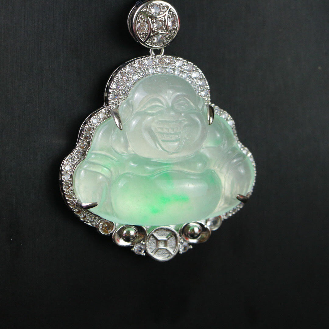 Chinese Antique Perfect High Ice Precision Carving 【 Maitreya Buddha Brand 】