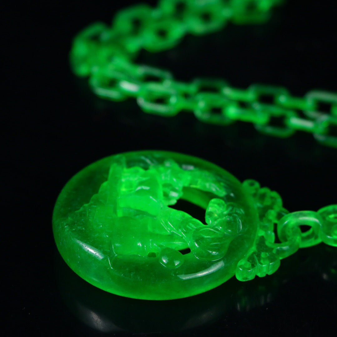 Chinese Antique Perfect High Ice Precision Carving [Deer Brand]