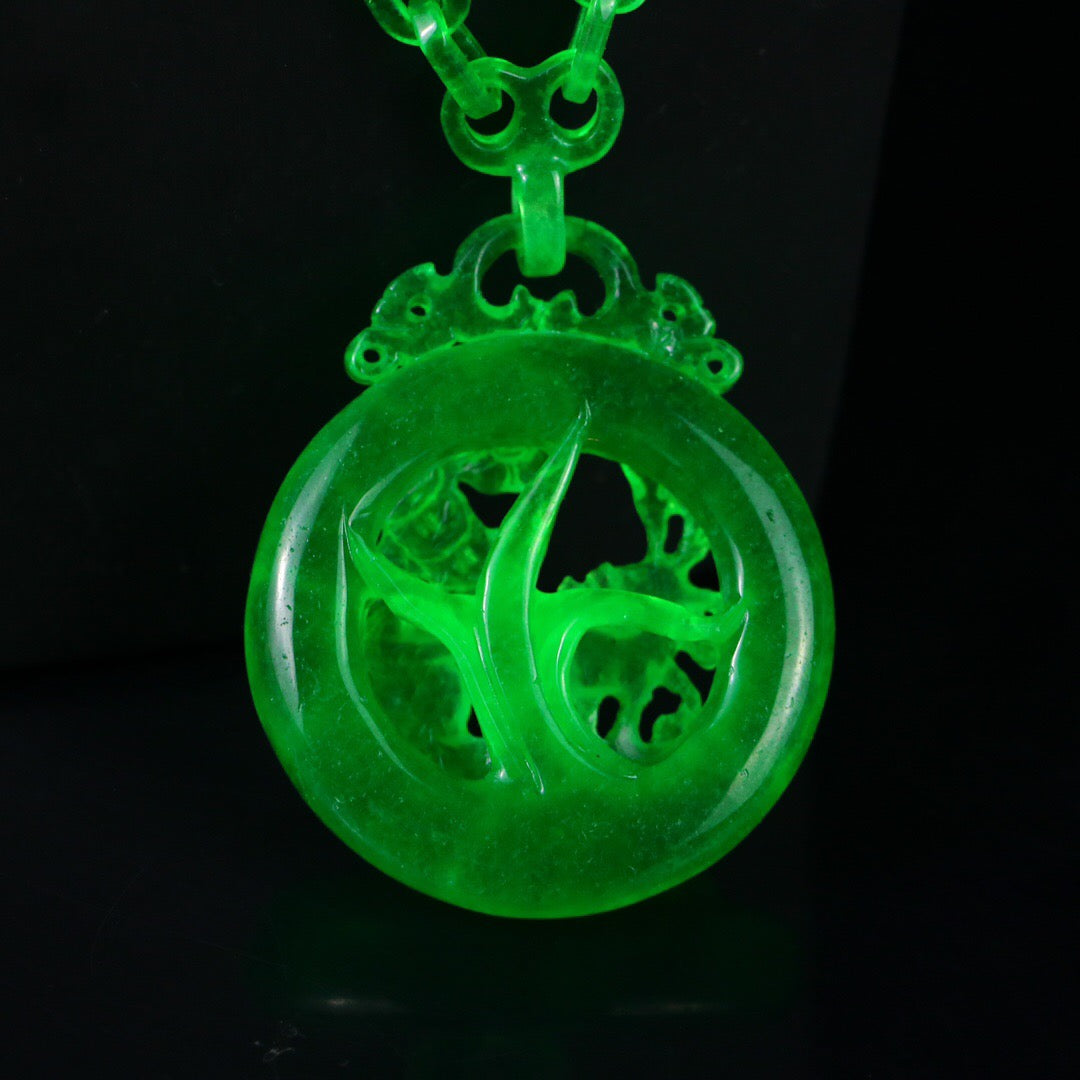 Chinese Antique Perfect High Ice Precision Carving [Deer Brand]