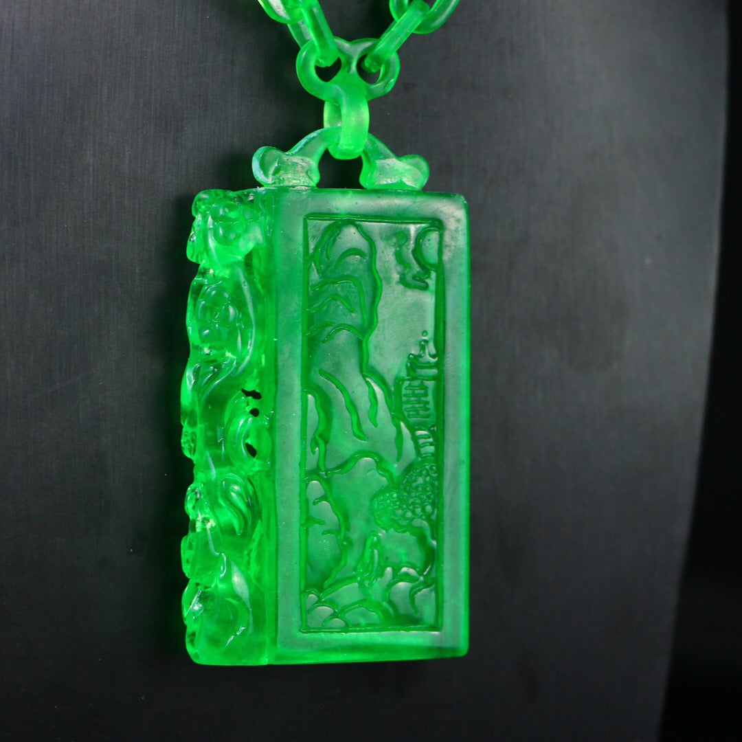 Chinese Antique Perfect High Ice Precision Carving [Flower and Bird Brand]