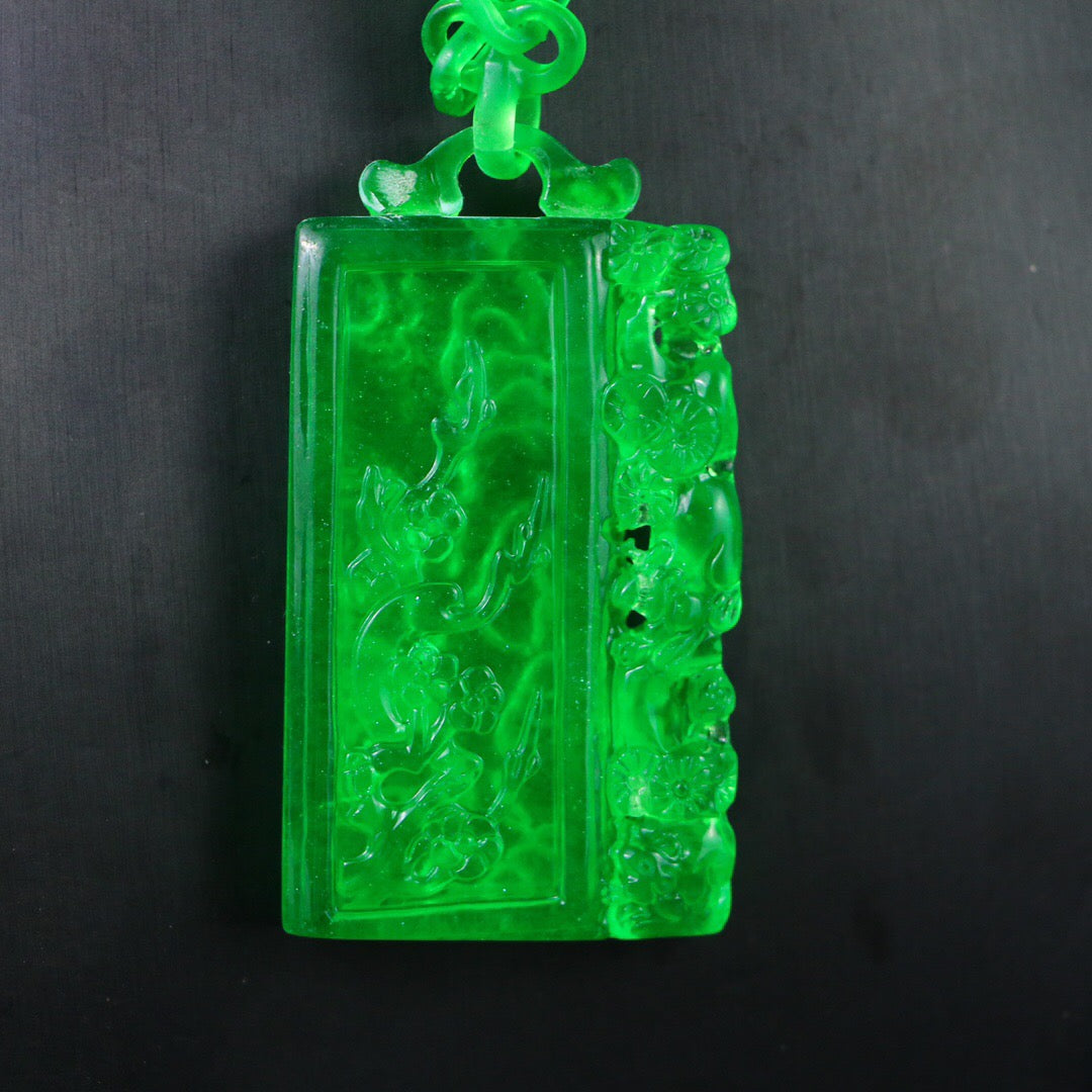 Chinese Antique Perfect High Ice Precision Carving [Flower and Bird Brand]