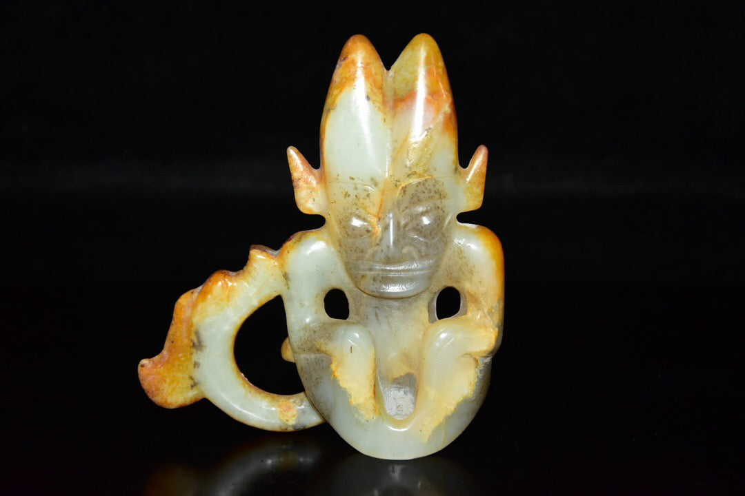 Chinese Antique Hotan Jade Sun God