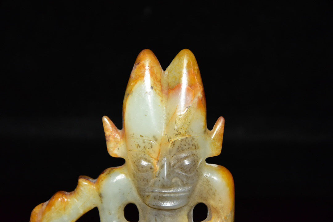 Chinese Antique Hotan Jade Sun God