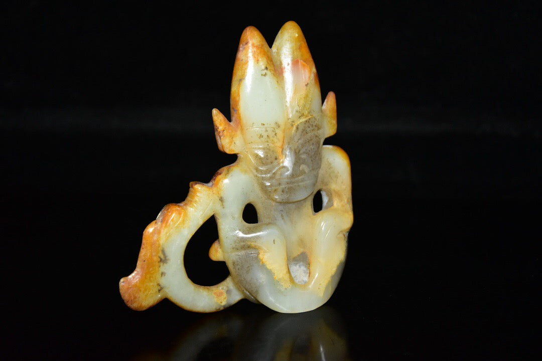 Chinese Antique Hotan Jade Sun God