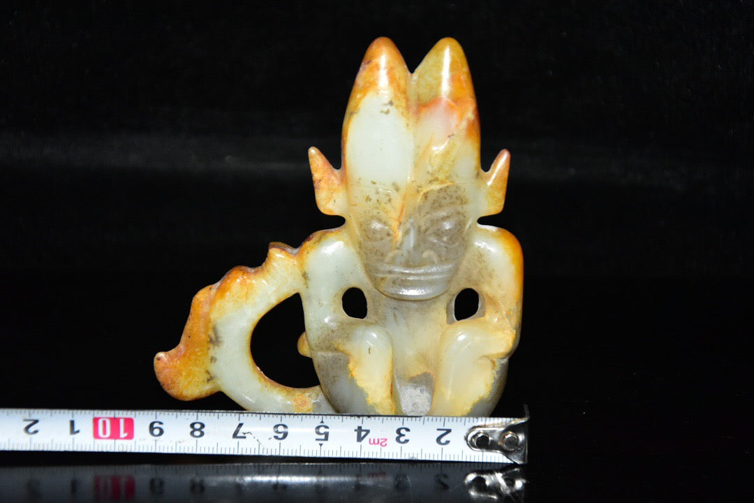 Chinese Antique Hotan Jade Sun God