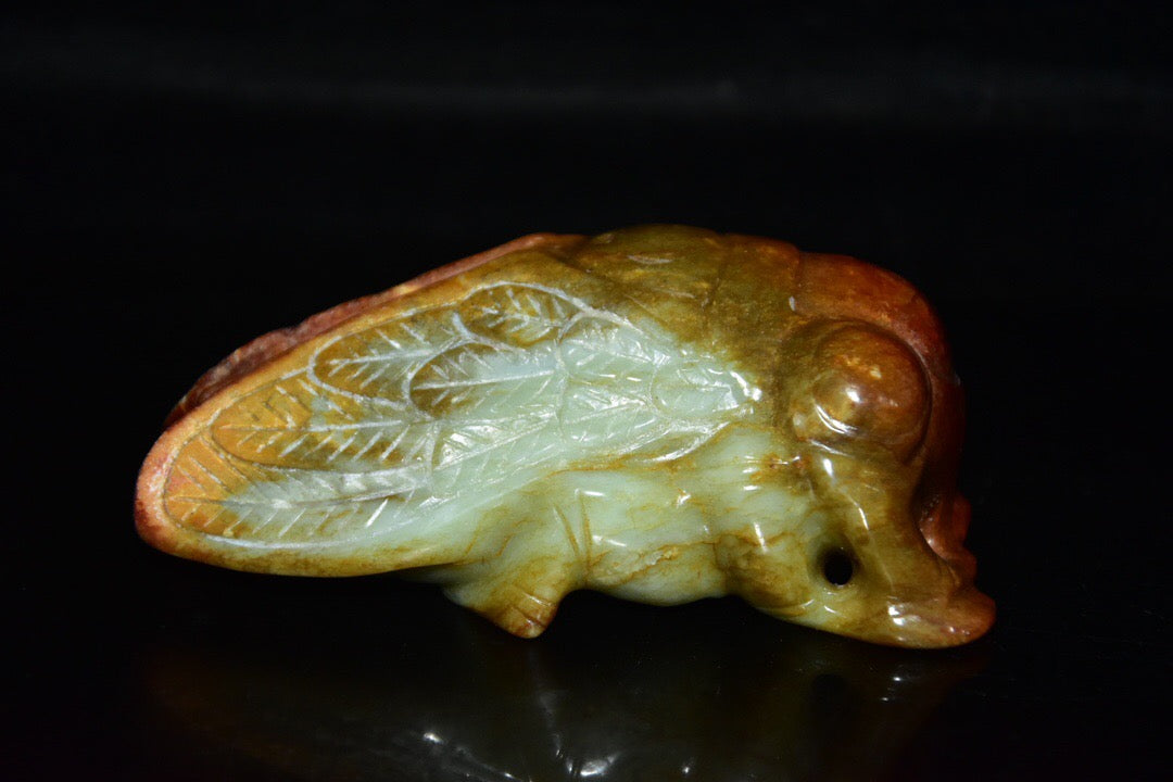 Chinese antique river jade cicada