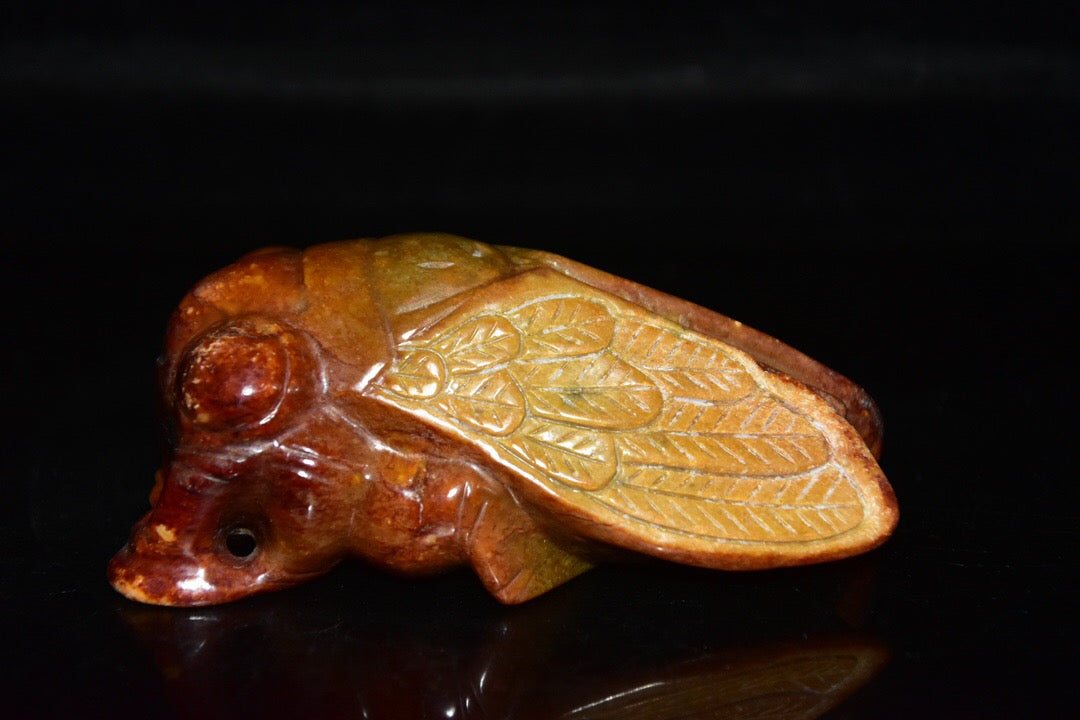 Chinese antique river jade cicada