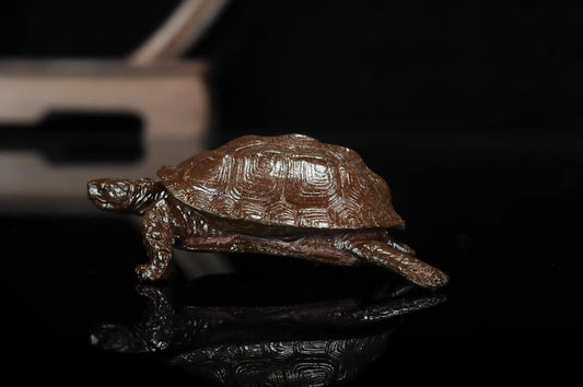 Turtle small ornaments head and tail can be active old turtle hand to a tea ceremony tea art bronze antique