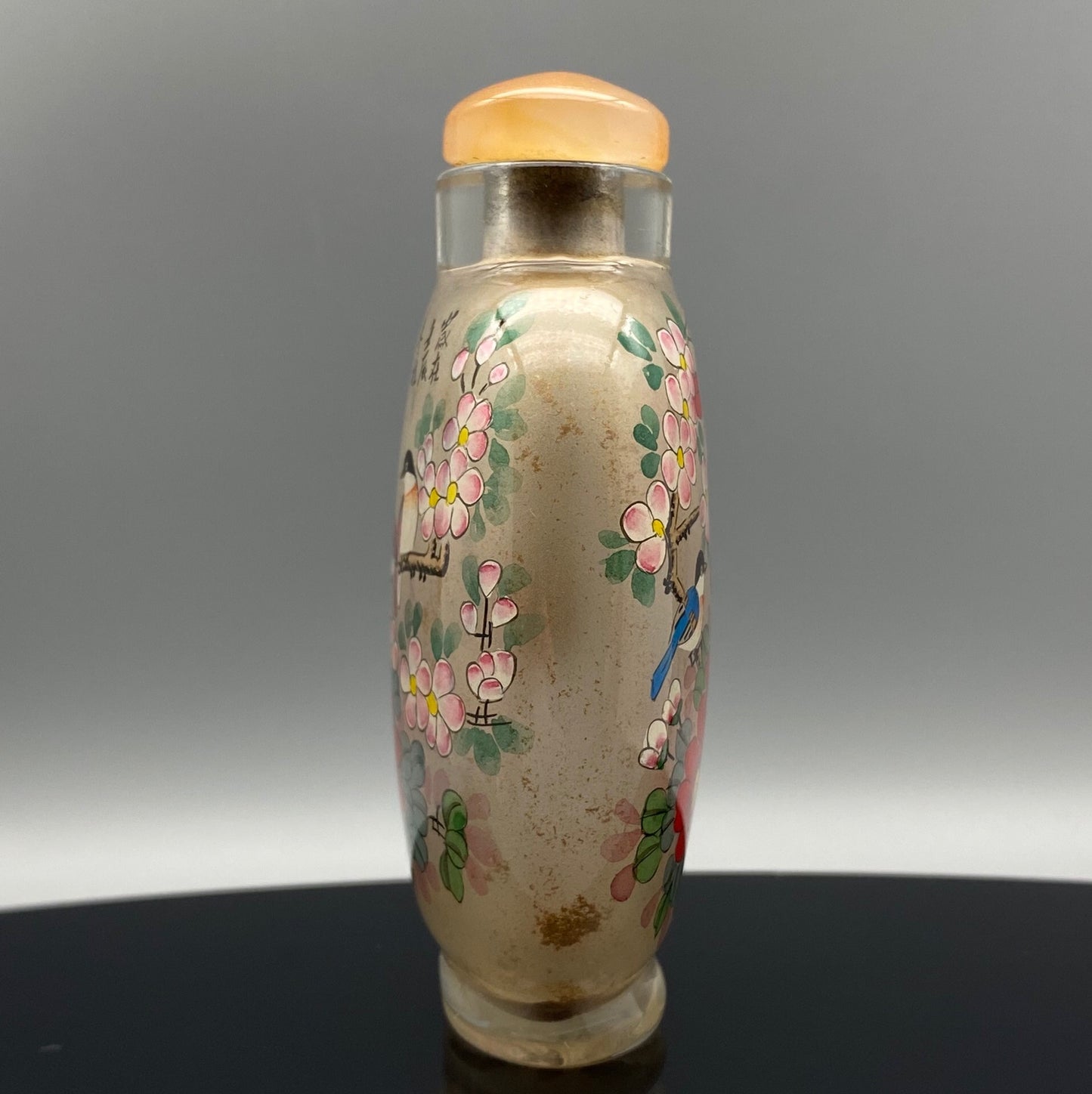 Chinese Antique Glass [Dual Dwelling Picture] Inner Painting snuff bottle