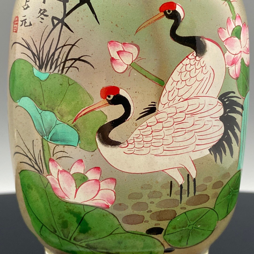 Chinese Antique Glass [Dual Dwelling Picture] Inner Painting snuff bottle