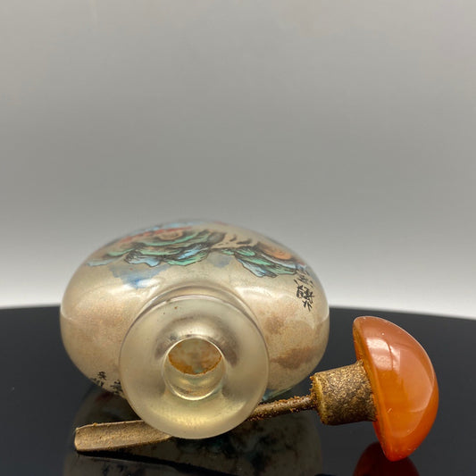 Chinese Antique Glass [Dual Dwelling Picture] Inner Painting snuff bottle