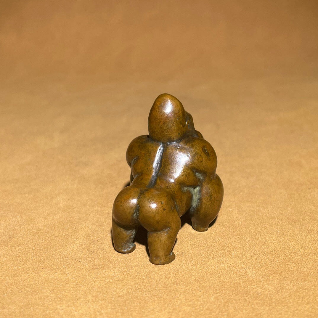 Chinese antique pure copper gorilla tea pet ornament