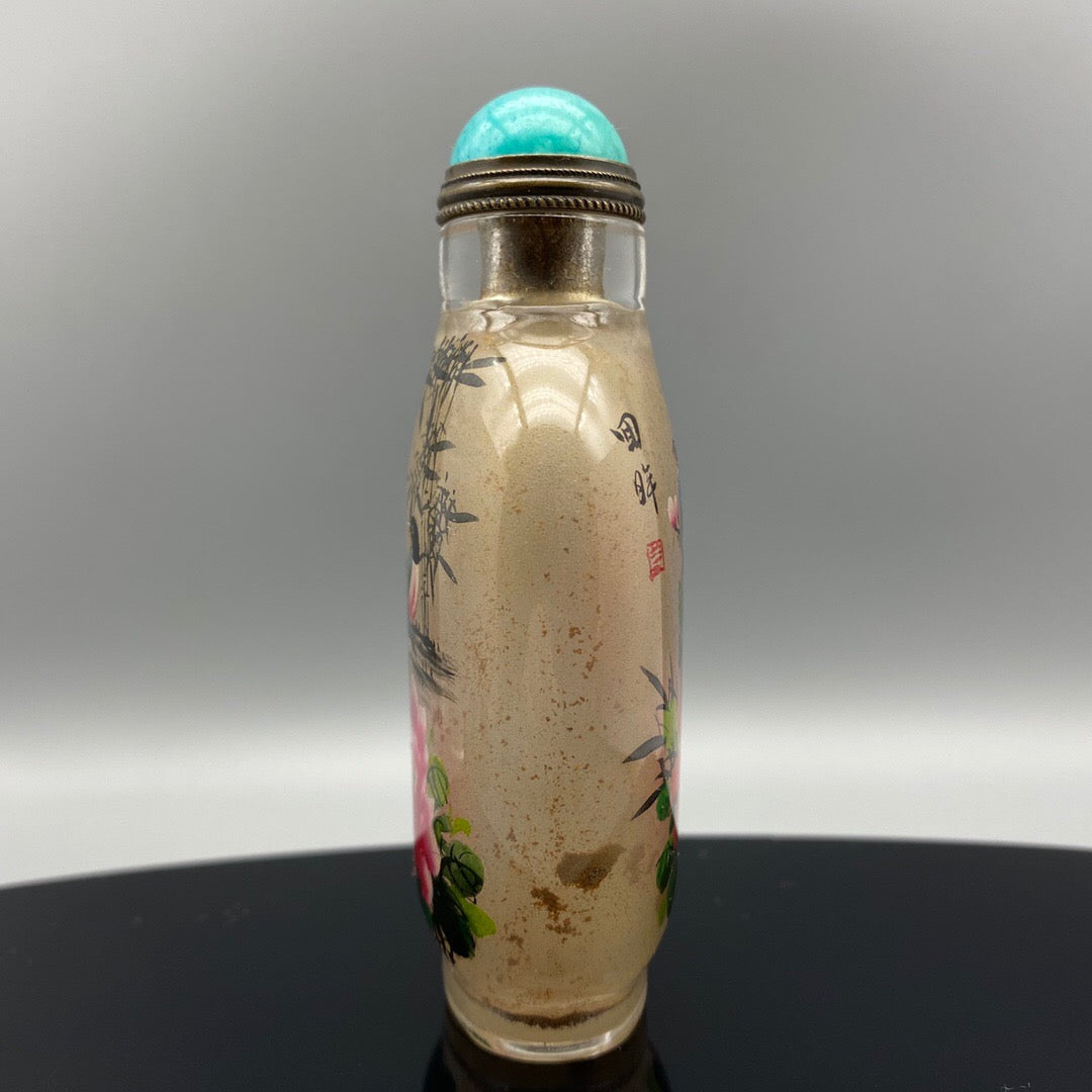 Chinese antique glass handmade painting [Dual] Inner painting snuff bottle
