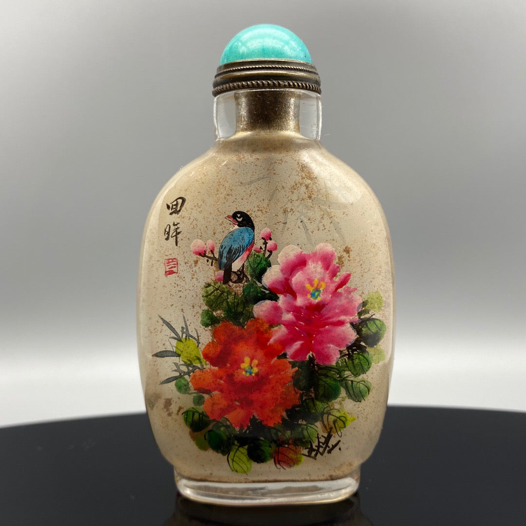 Chinese antique glass handmade painting [Dual] Inner painting snuff bottle