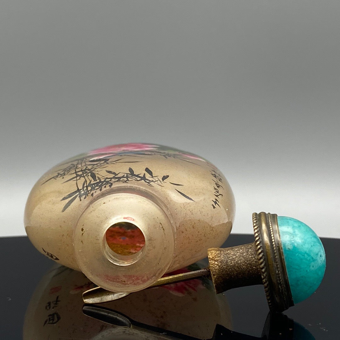 Chinese antique glass handmade painting [Dual] Inner painting snuff bottle