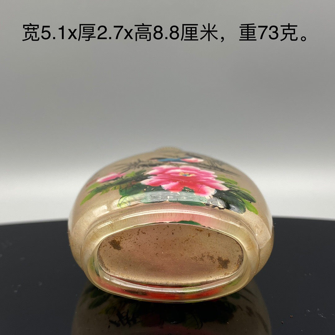 Chinese antique glass handmade painting [Dual] Inner painting snuff bottle