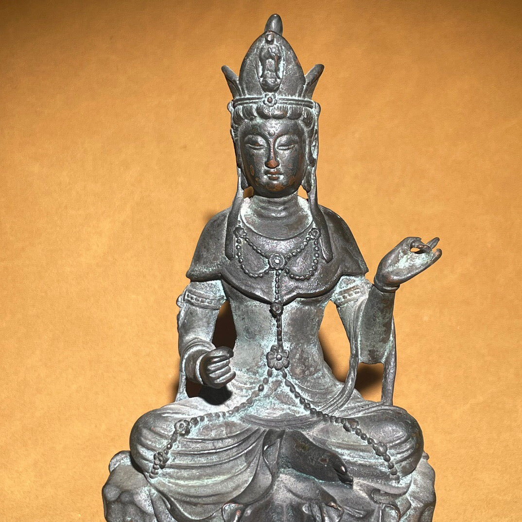 Chinese antique pure copper Guanyin