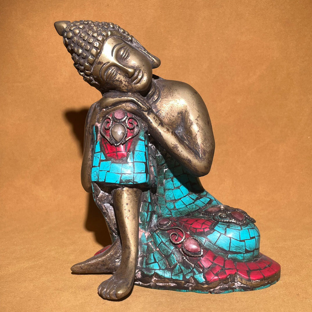 Chinese antique pure copper contemplative Buddha statue