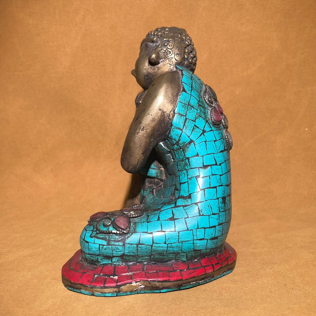 Chinese antique pure copper contemplative Buddha statue