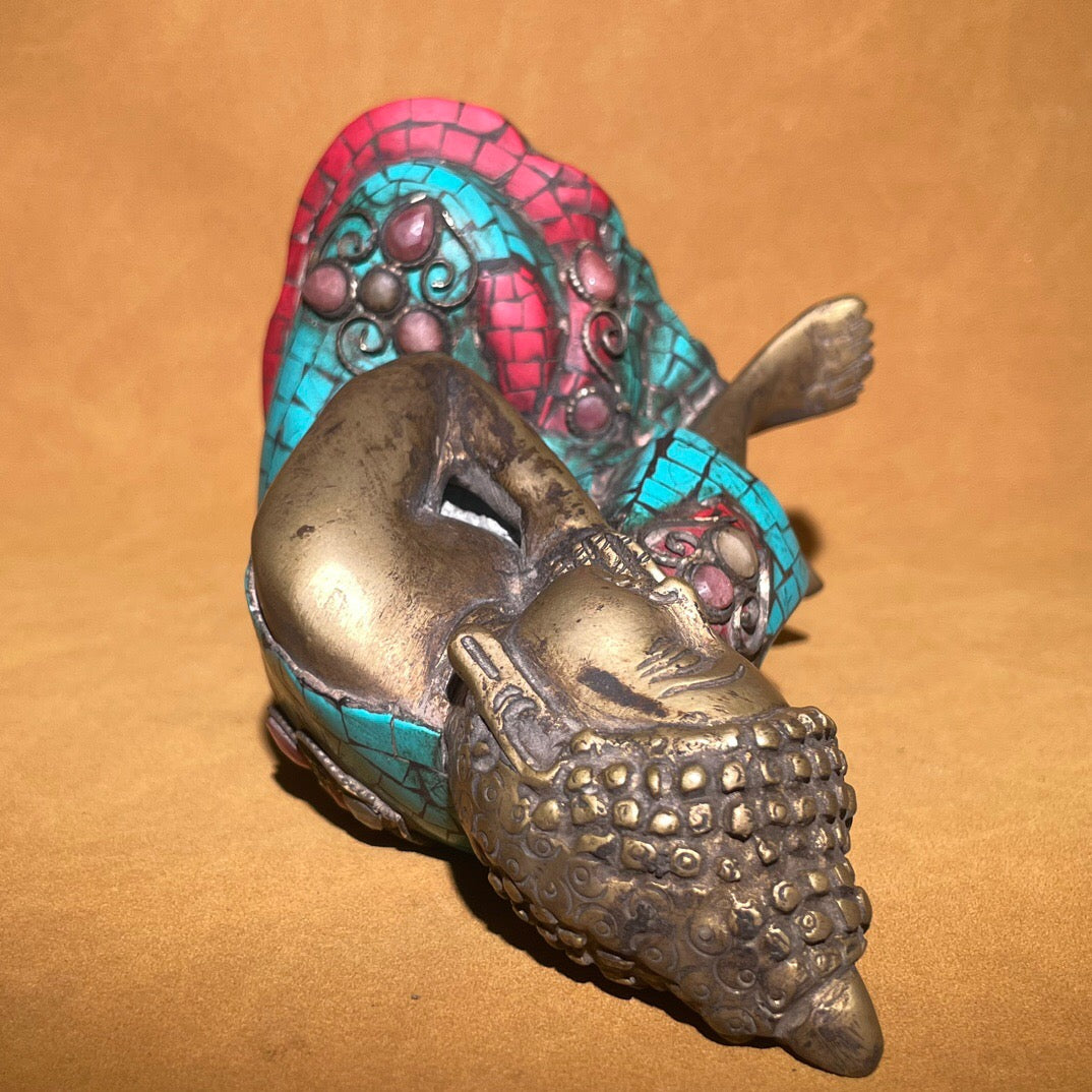 Chinese antique pure copper contemplative Buddha statue