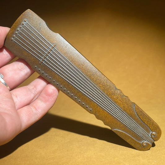 Antique Chinese Pure Copper Rain Palace Zongqin Town Ruler Ornament