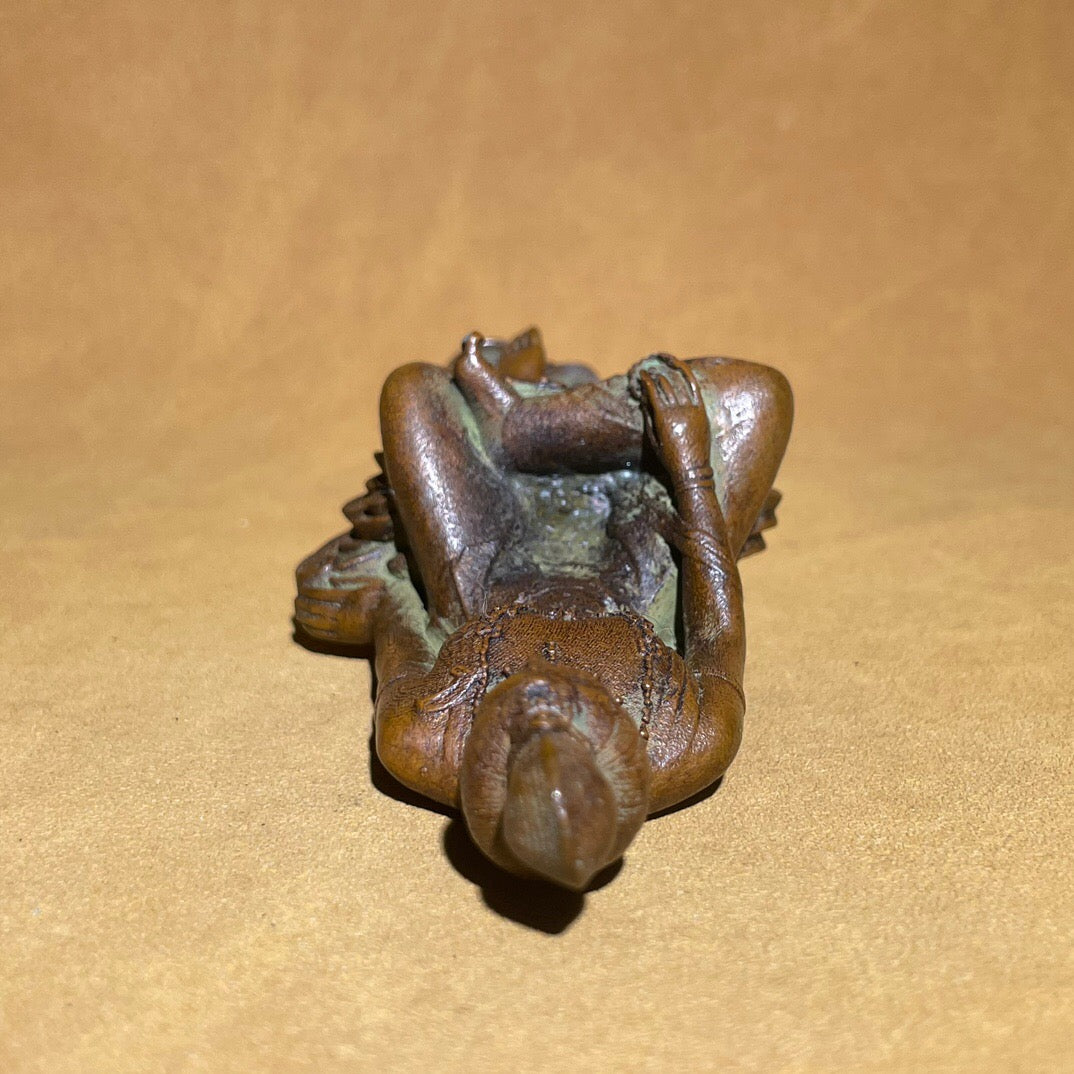 Chinese antique pure copper auspicious cloud Guanyin statue