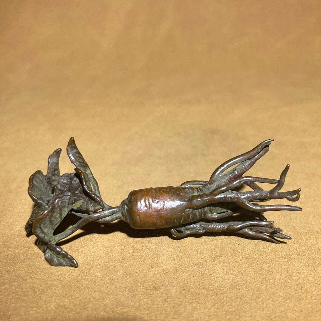 Chinese antique pure copper Ganoderma tea pet ornament