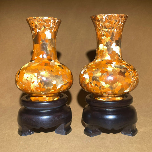 Chinese antique pure copper spotted copper small vase