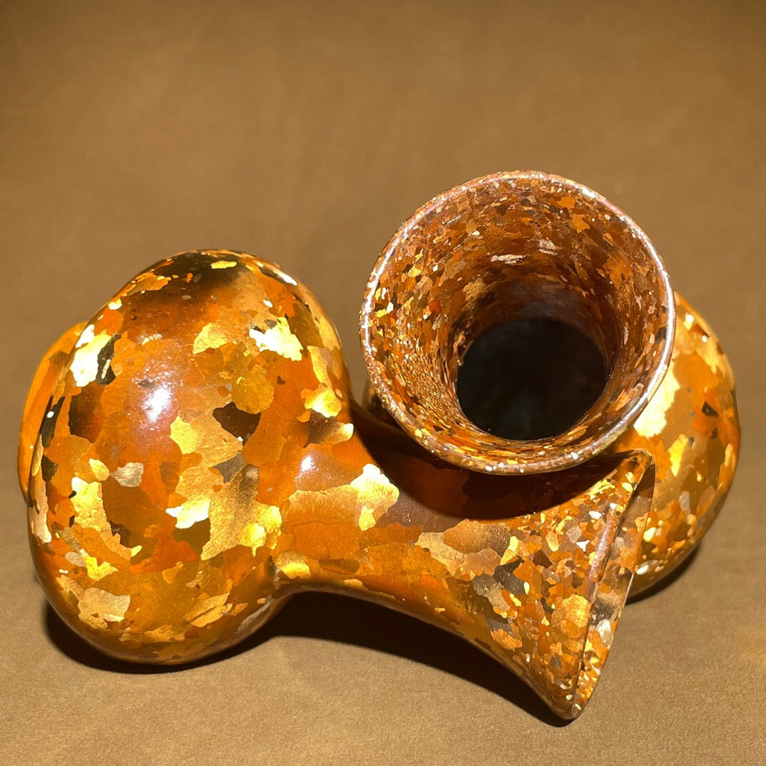 Chinese antique pure copper spotted copper small vase