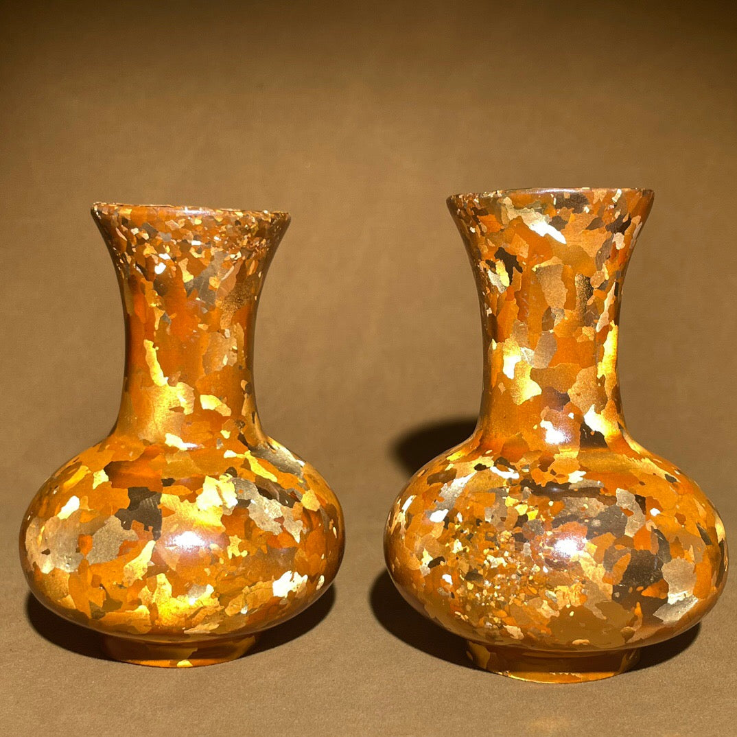 Chinese antique pure copper spotted copper small vase