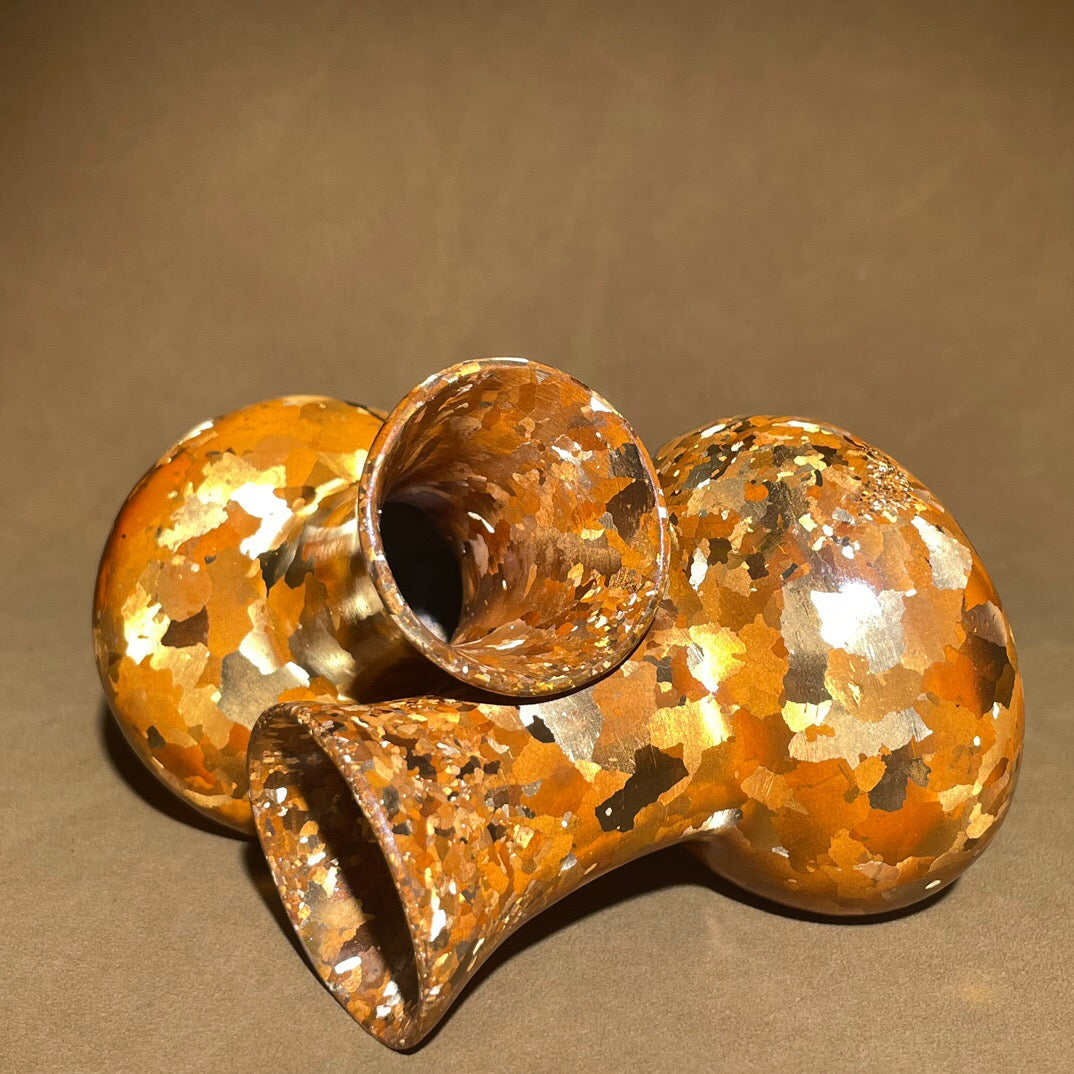 Chinese antique pure copper spotted copper small vase