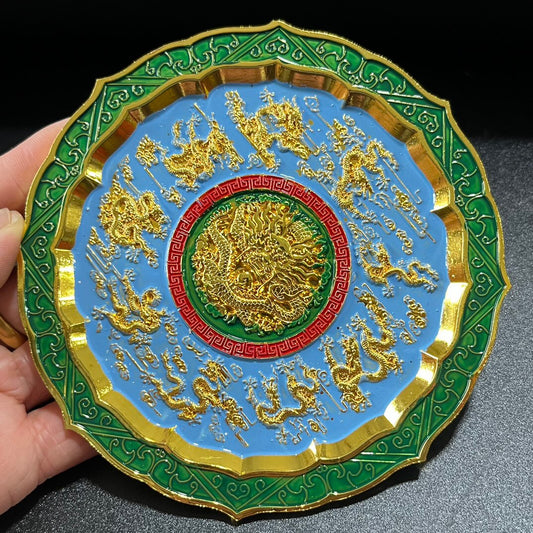 Chinese antique painted Kowloon plate