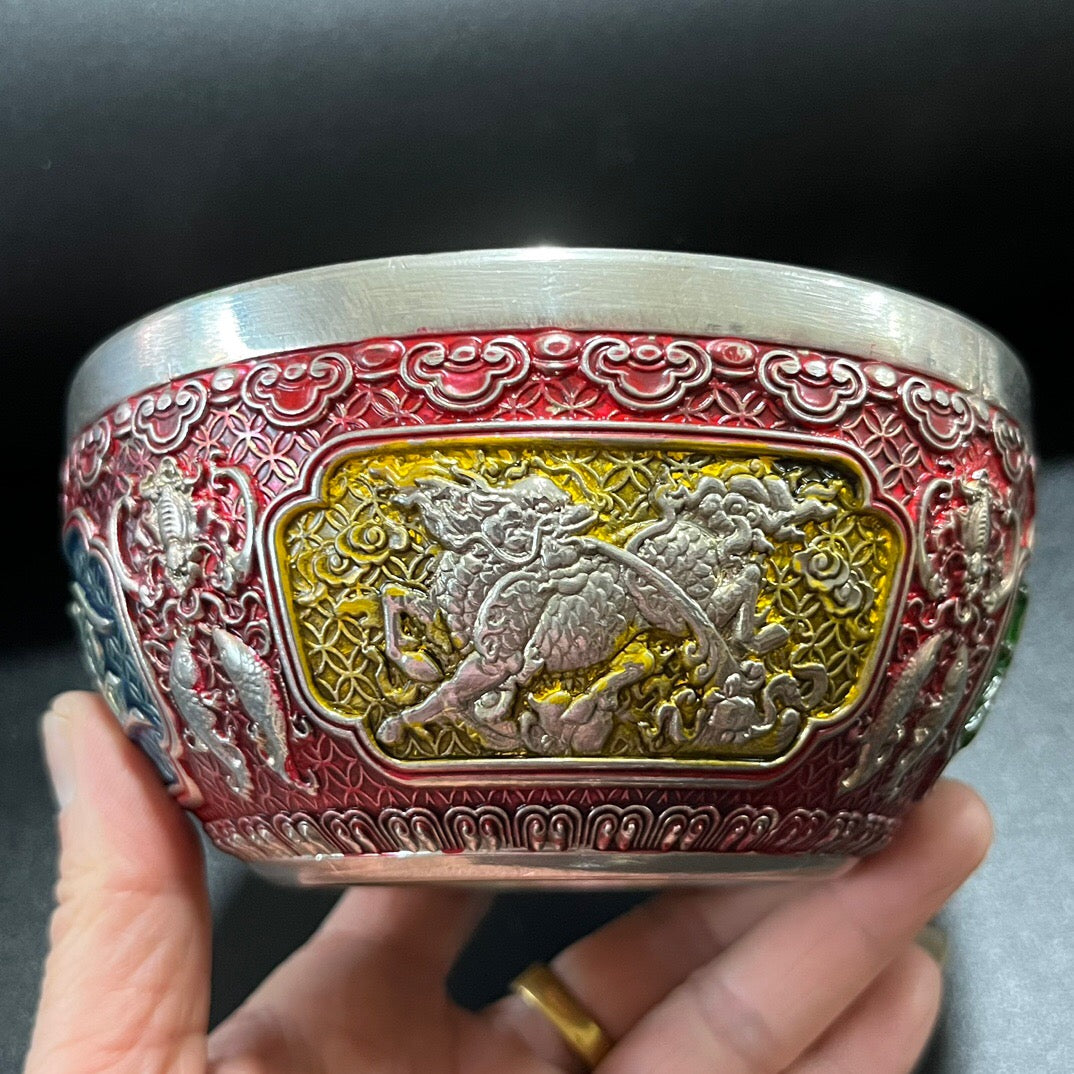 Chinese antique painted treasure pot