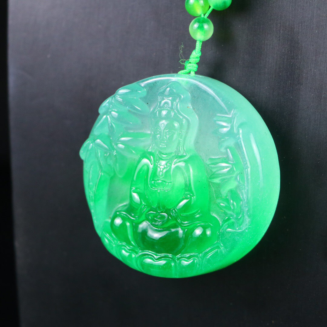 Chinese antique high ice precision carving integrated chain [Guanyin brand]