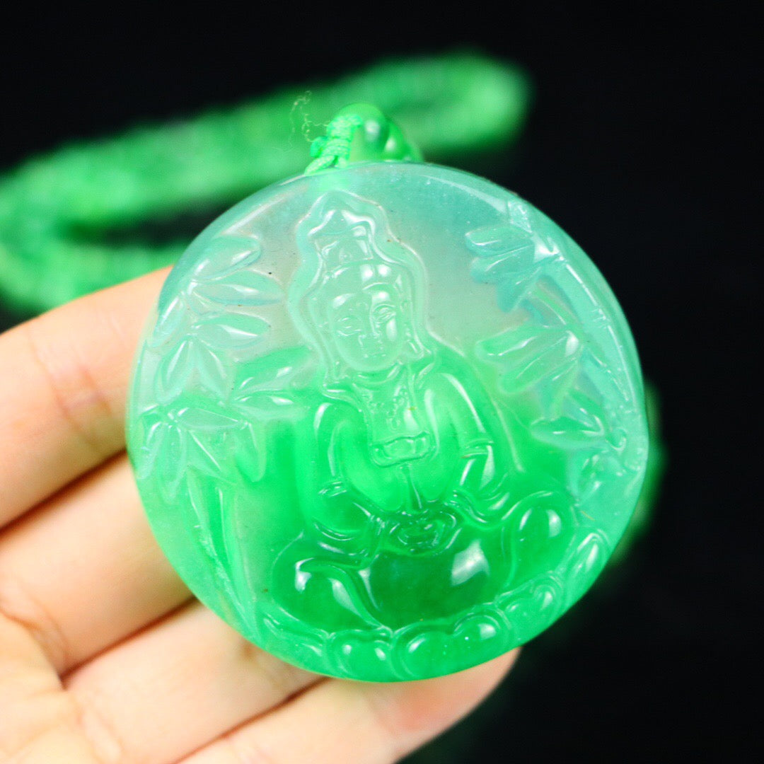 Chinese antique high ice precision carving integrated chain [Guanyin brand]